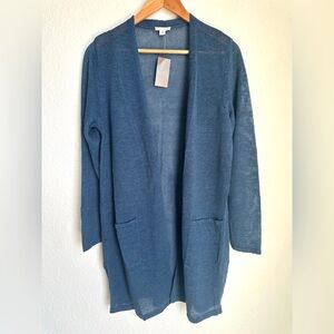 J. Jill Love Linen Blue Cardigan‎ large
